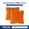 2 Pieces Luxury Faux Fur Throw Pillow Cover Deluxe Fall Decorative Plush Pillow Case Cushion Cover Shell for Sofa Bedroom Car 18x18 Inch Orange Halloween